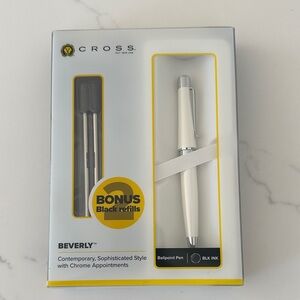 Beverly Ballpoint Pen - White with Chrome Appointments